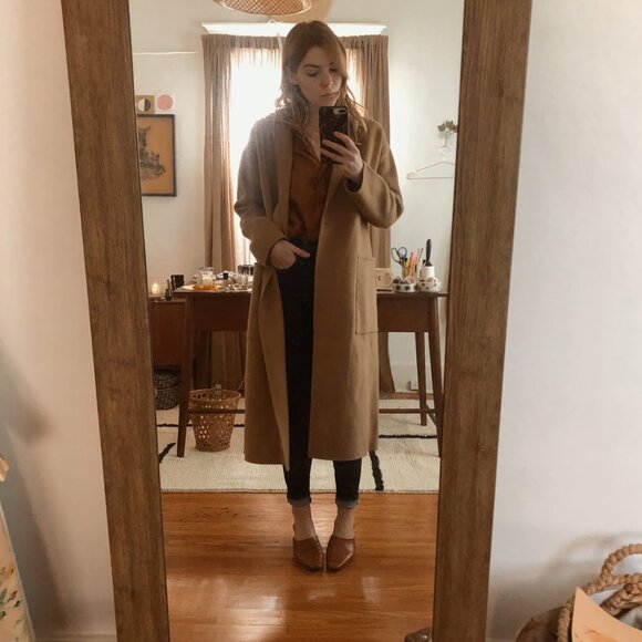 Rouje Philou 100% Wool Camel Coat 34 XS Jeanne Damas - Picture 3 of 6